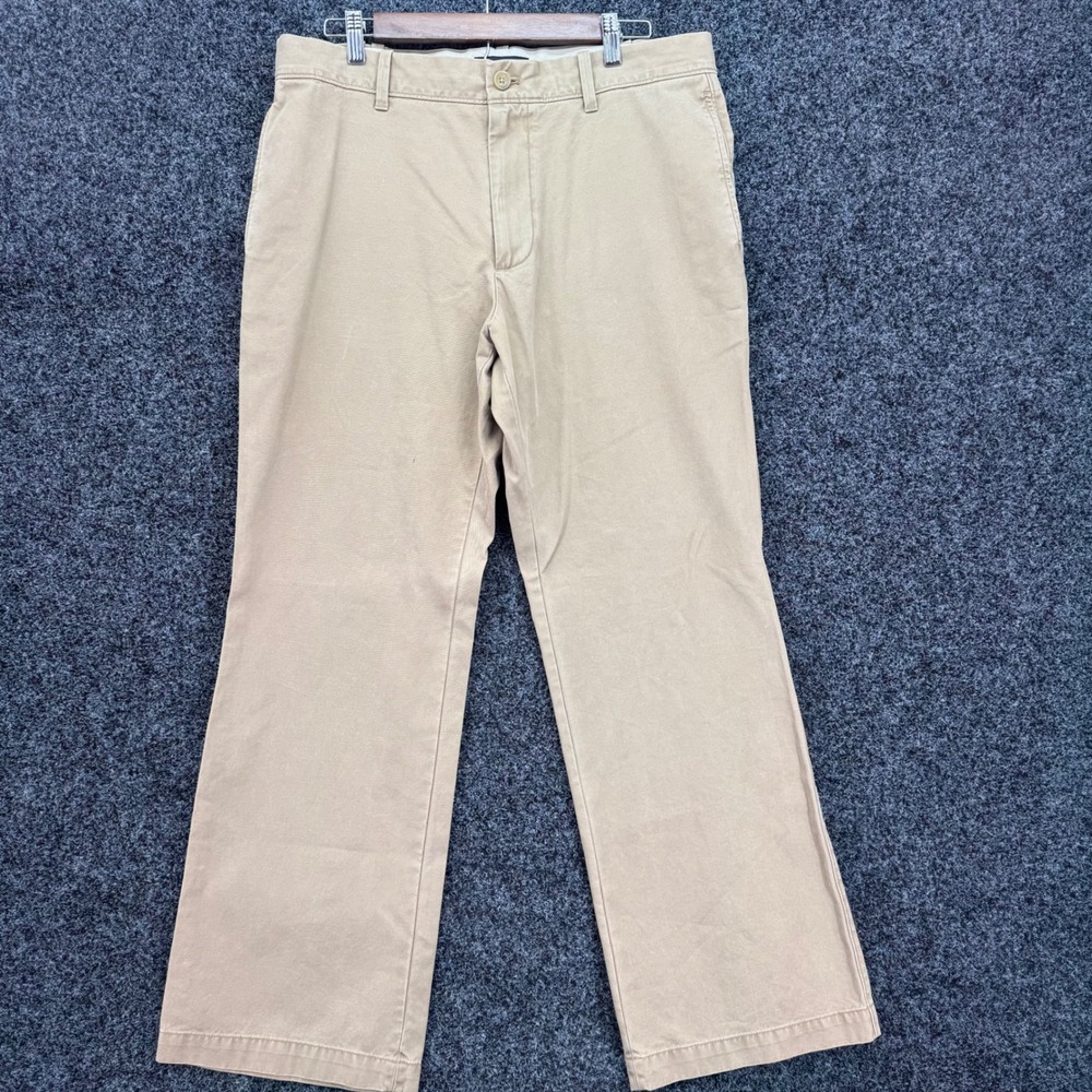 Banana Republic Mens 34x30 Boot Fit Chino Pants Khaki Tan 100% Cotton